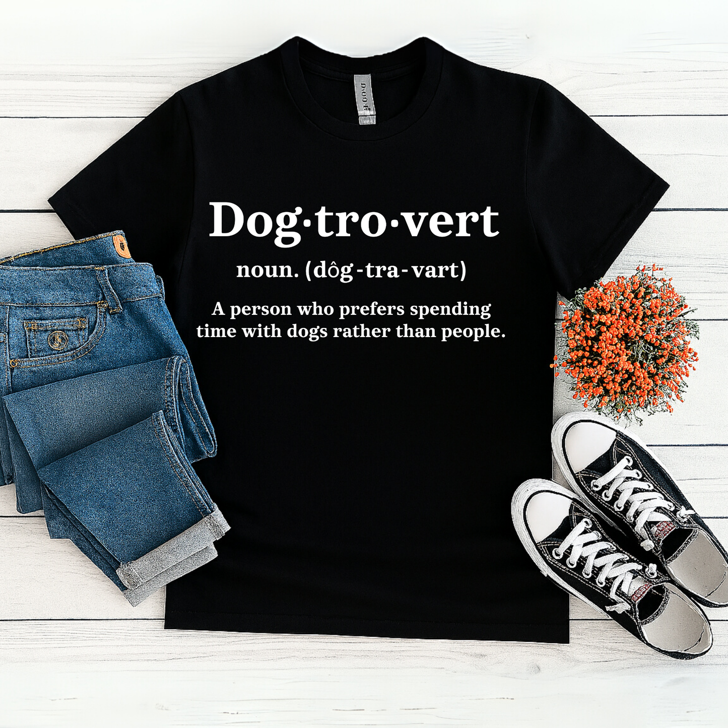 DOGTROVERT Tee – For Humans Who Prefer Dogs Over… Humans.