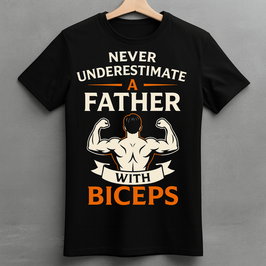 Never Underestimate a Father With Biceps - Tshirt