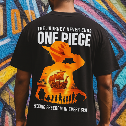 One Piece – Seeking Freedom Oversized Tee (Sunset Edition)