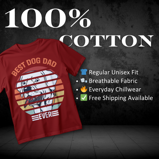 BEST DOG DAD EVER – Retro Gold T-Shirt