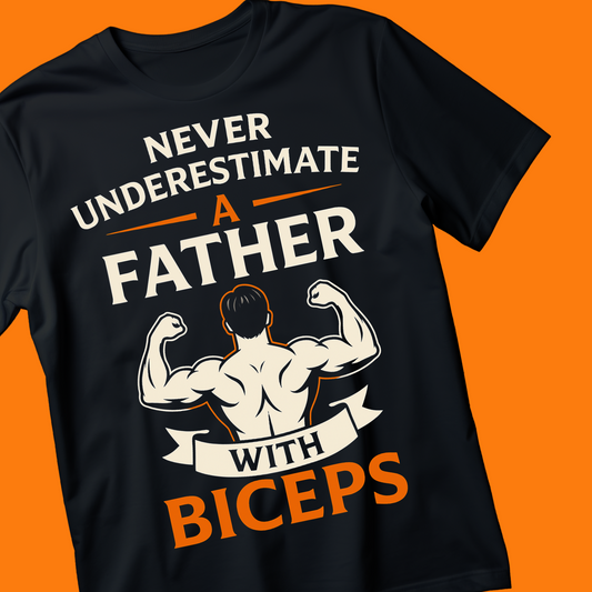 Never Underestimate a Father With Biceps - Tshirt