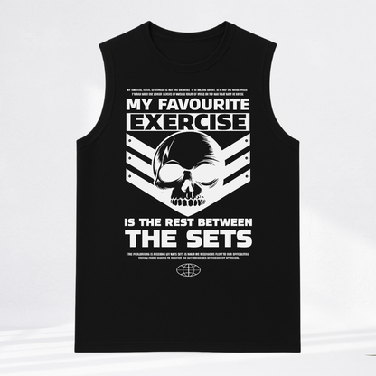 My Favourite Exercise Gym Tank – Black Sleeveless Tee