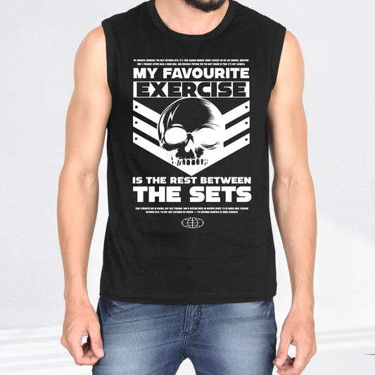 My Favourite Exercise Gym Tank – Black Sleeveless Tee