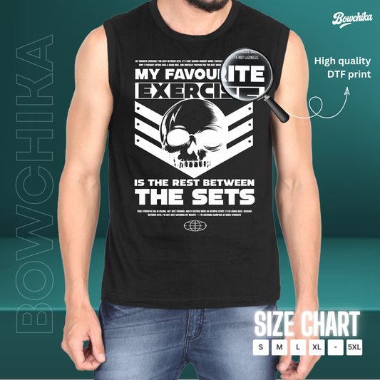 My Favourite Exercise Gym Tank – Black Sleeveless Tee